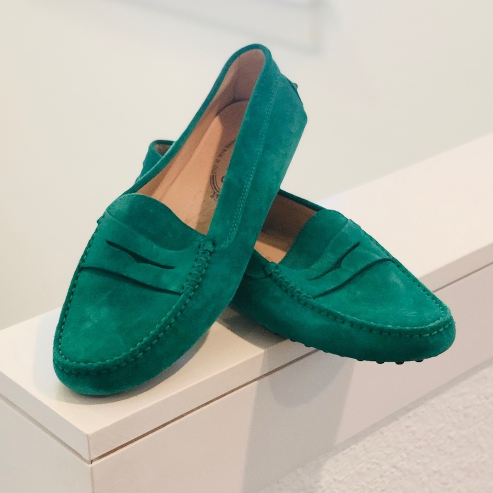 Tod’s - Women’s “Gommino” Green Loafers - 40